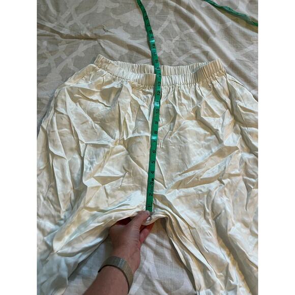 Le Clé ivory satin pants pull on new with tags large - Picture 6 of 8